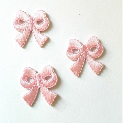 Iron-On Embroidery Sticker - Pink Bow